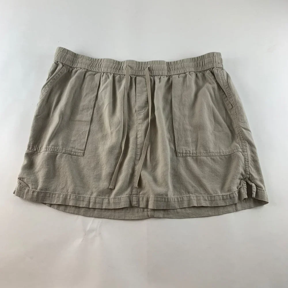 Old Navy Natural Linen Blend Pull On Skirt XL